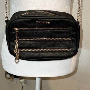 Rampage Black and Silver Chain Cross Body Purse Bag